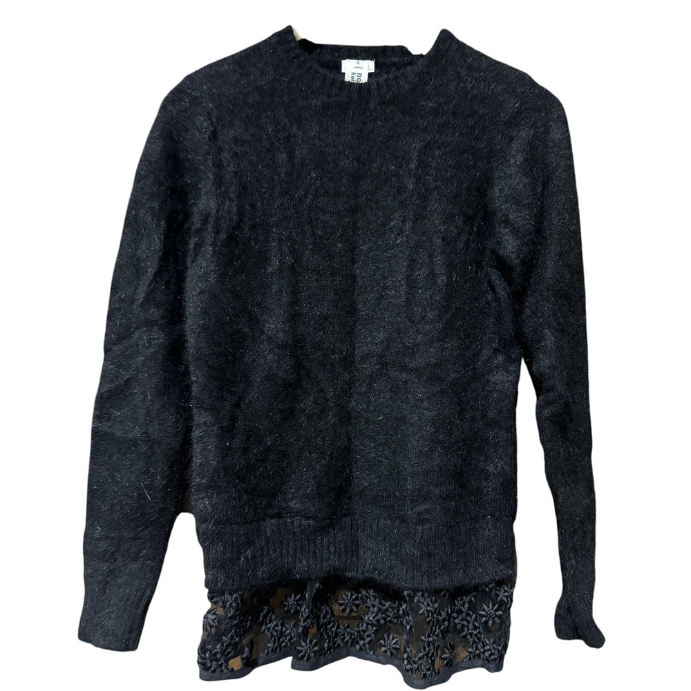 Noir Kei Ninomiya Sweater Womens Small Angora Lace Floral Comme des Garcons